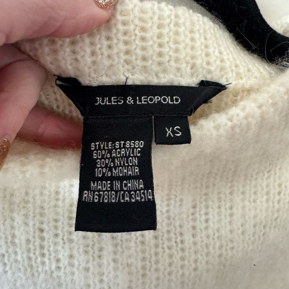 JULES AND LEOPOLD Mohair Blend Sleeveless Sweater Cream Size XS - Picture 2 of 2